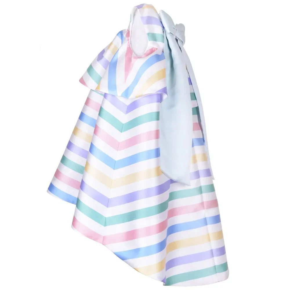 Hucklebones Striped Bow Trapeze Dress - Size 4Y